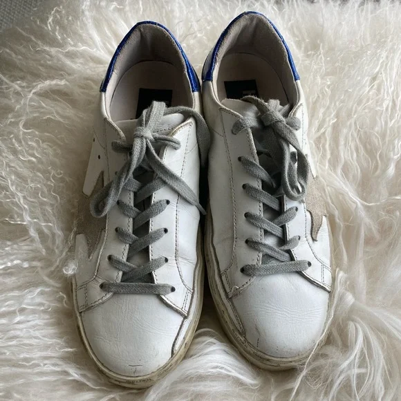 Golden Goose White and Blue Sneakers - Picture 3 of 4
